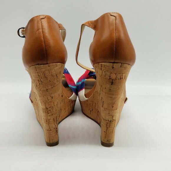 Nine West Womens Multicolor Ankle Strap Wedge Platform Heel Sandals Size 9.5 M - Picture 4 of 8